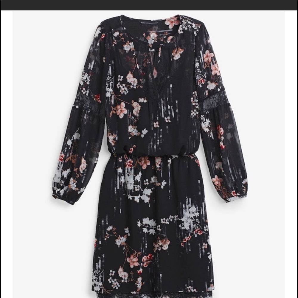 White House Black Market Floral Lace Boho Dress